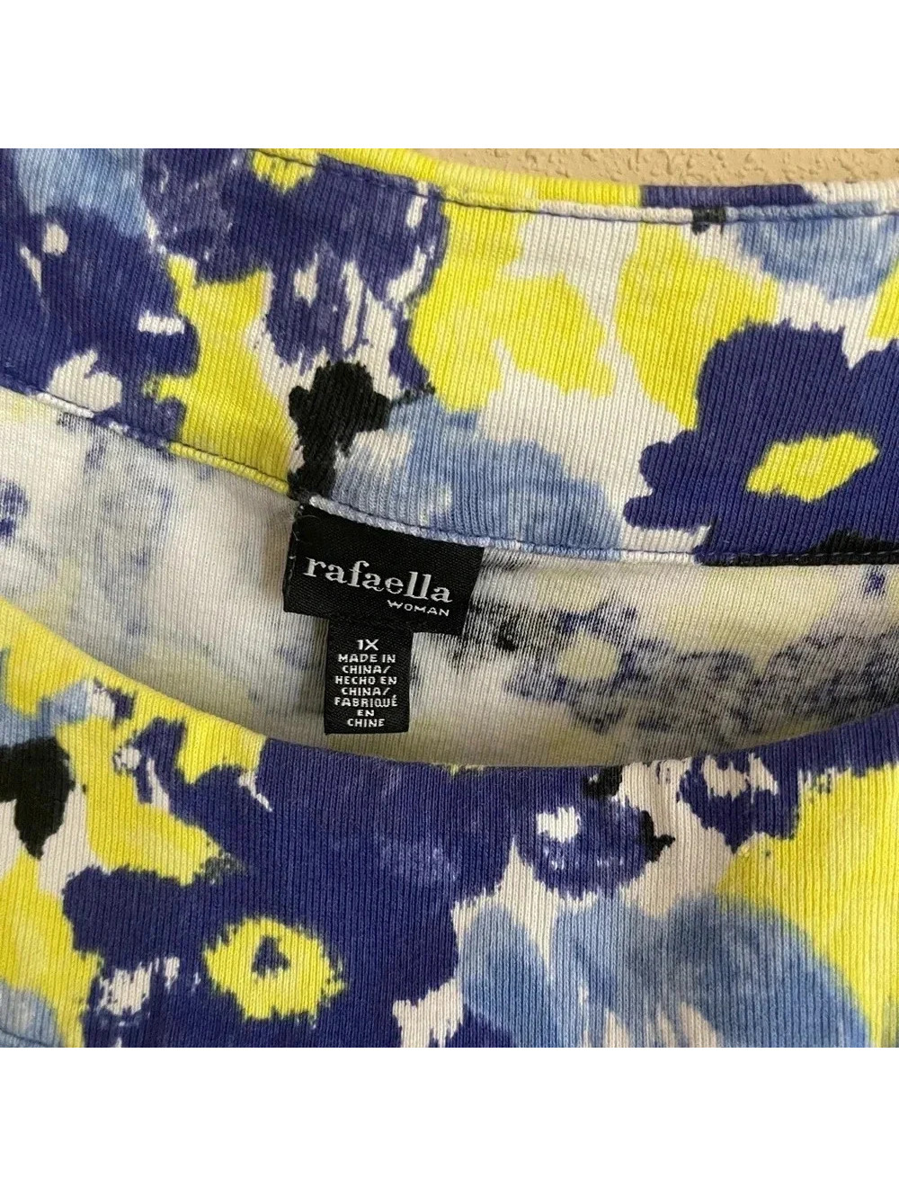 𝅺Rafaella Floral Blouse 1X blue and yellow - Picture 3 of 4